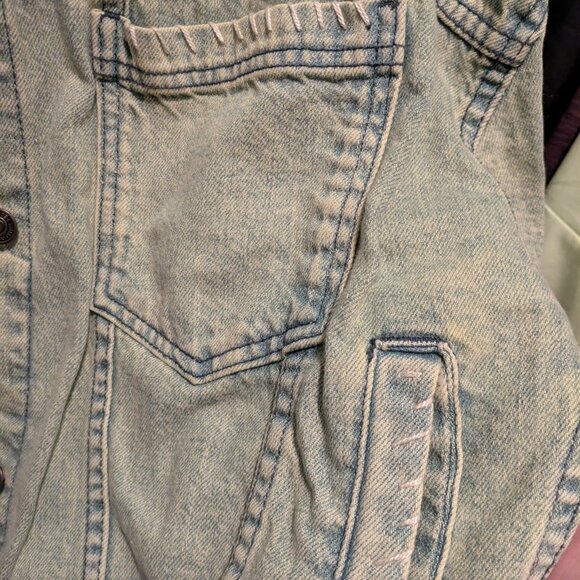 Free People x Tricia Fix Denim Reworked Jacket Size S - Picture 4 of 6